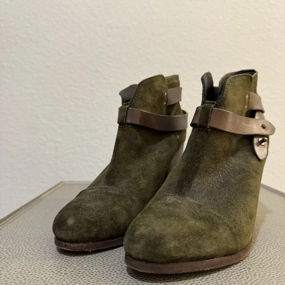 Rag & Bone Ankle Boots Womens Shoes size EU40 Harrow Green Suede Leather Booties